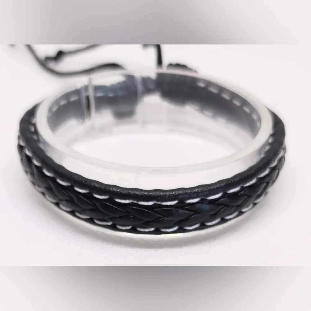 Black‎ Braided Leather Bracelet f84